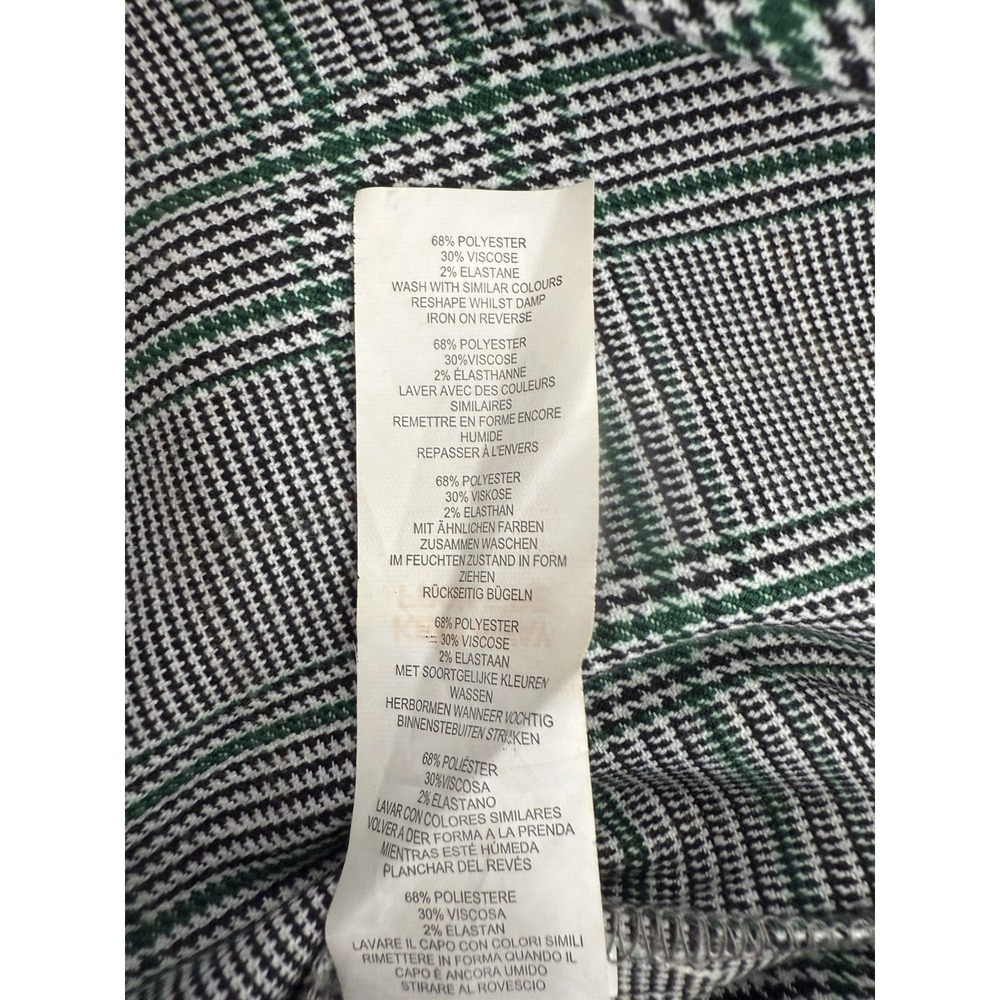 Nasty Gal Green Black Plaid Mini Skirt Faux Wrap Womens Size 6 - Picture 5 of 11